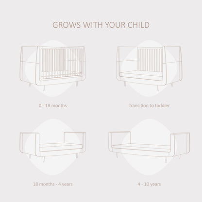 SnuzKot Skandi Cot Bed  - The Natural Edit - Walnut