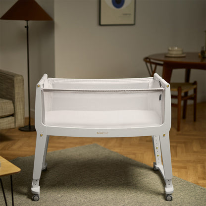 SnuzPod Studio Bedside Crib with mattress - Paris White