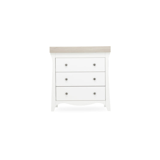CuddleCo Clara 3 Drawer Dresser & Changer - White/Ash