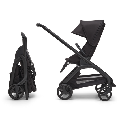 Bugaboo Dragonfly Pushchair & Free Bugaboo Giraffe Baby Rocker - Black/Midnight Black