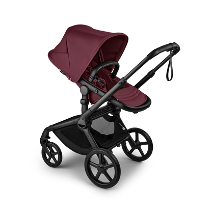 Bugaboo Fox 5 Renew Complete Pushchair Bundle & Free Bugaboo Giraffe Baby Rocker - Black/Dark Cherry