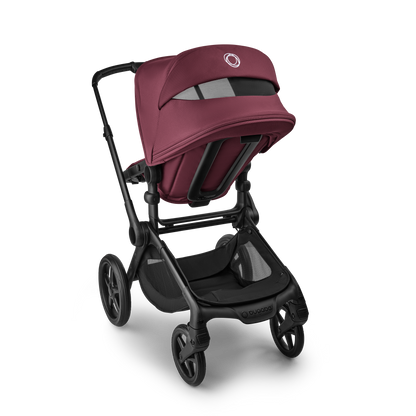 Bugaboo Fox 5 Renew Complete Pushchair Bundle & Free Bugaboo Giraffe Baby Rocker - Black/Dark Cherry