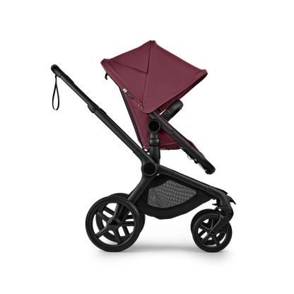 Bugaboo Fox 5 Renew Complete Pushchair Bundle & Free Bugaboo Giraffe Baby Rocker - Black/Dark Cherry